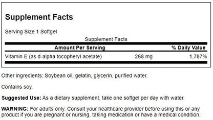 Swanson Natural Vitamin E 400 IU (268 mg, 100 Softgels)