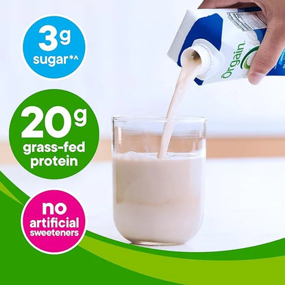 Orgain Clean Protein Shake, Grass Fed Dairy, Vanilla Bean - 20g Whey High Protein, Kosher, Ready to Drink, Low Net Carbs, ...