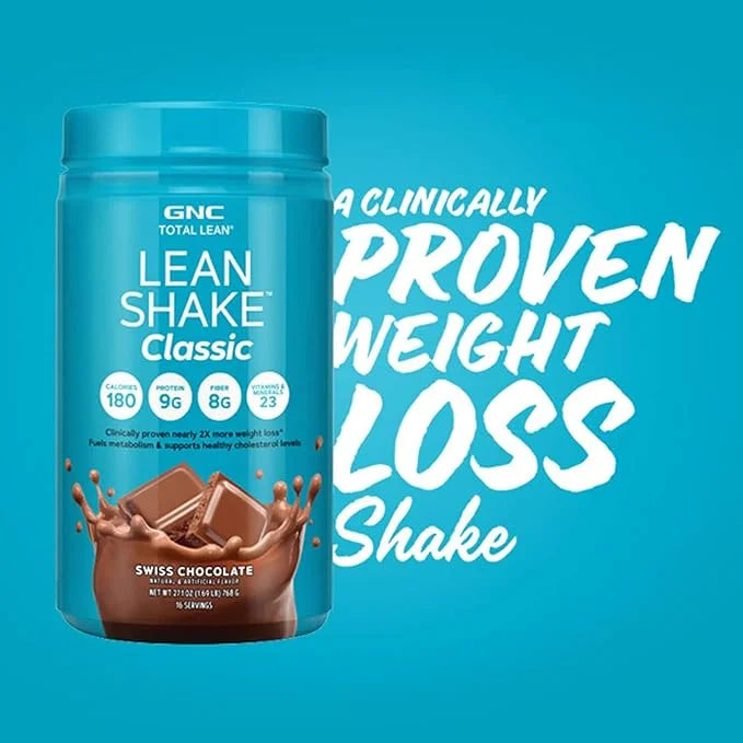 GNC Total Lean Shake 25 Classic | Meal Replacement with Fiber | Fuels Metabolism and Supports Muscle | Swiss Chocolate | 1...
