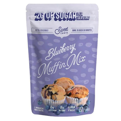 Sweet Logic Keto Baking Mix - Blueberry Muffin - Gluten-Free - Dairy Free - Diabetic-Friendly - High Protein - Allulose - ...