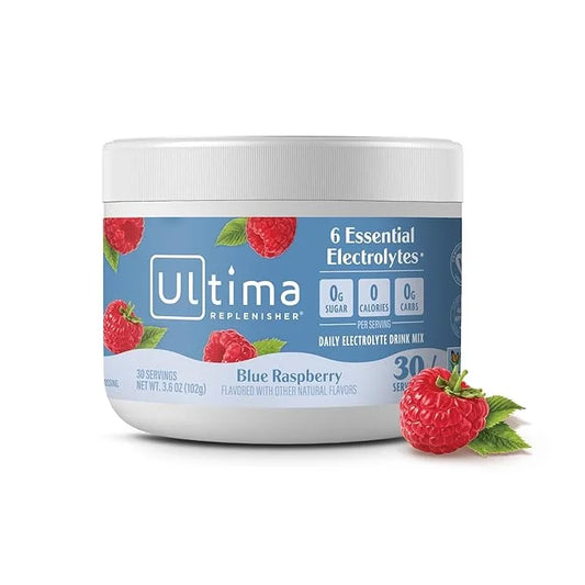 Ultima Replenisher Daily Electrolyte Powder Drink Mix – Blue Raspberry, 30 Servings – Hydration Powder with 6 Electrolytes...