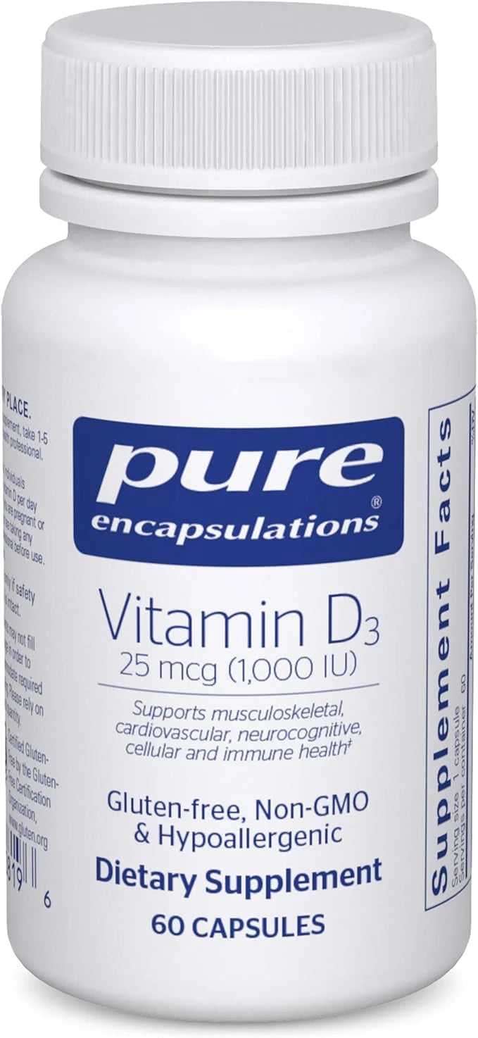 Pure Encapsulations Vitamin D3 25 mcg (1,000 IU) 60 Capsules