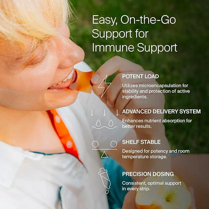 BIOSTRIPS® Immune Support - 5-in-1 Immune Health - Oral Supplement Strips - Supports Immune Function, Gut Health, Skin - V...