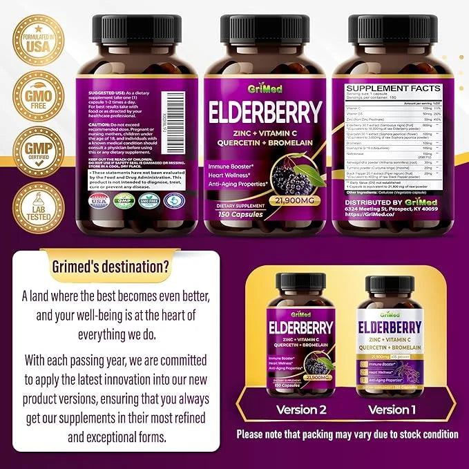 Elderberry 21,900mg - X15 Power (150 Count 1))