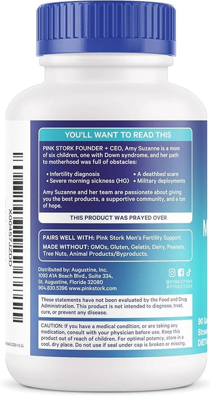 Blue Stork Fertility Supplement Gummies for Men - Male Prenatal Vitamins, Conception Support for Him - Reproductive Health...