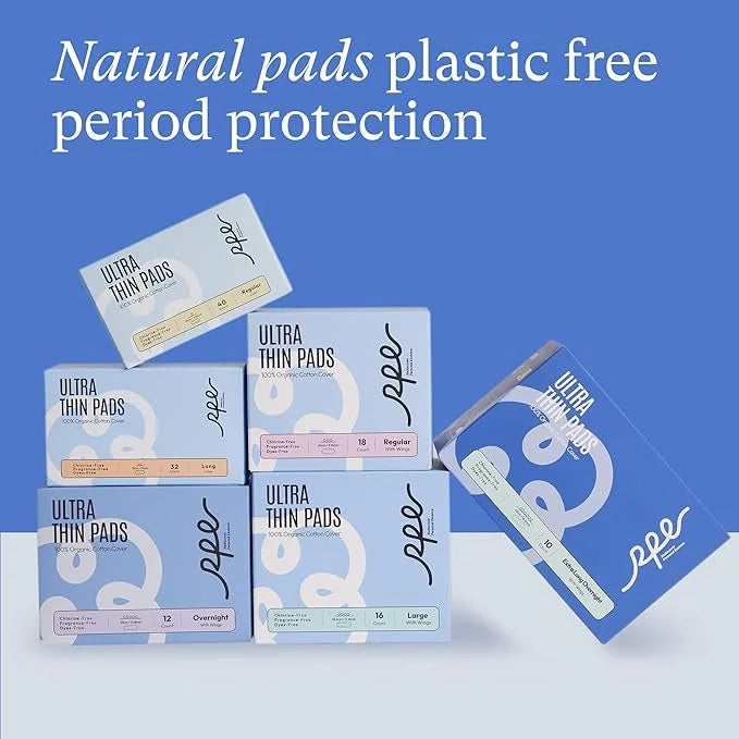 100% Large Organic Pads for Women, 4, 48ct) 48ct)