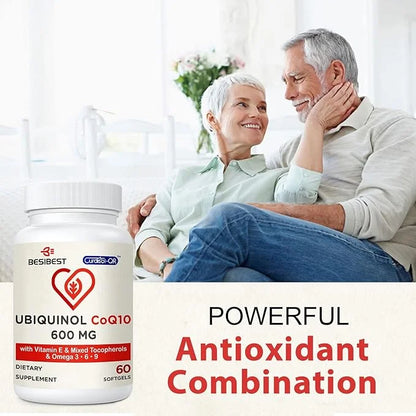Ubiquinol CoQ10-600mg-Softgel, Active Coq10 Ubiquinol Supplement 3, 6, 6, 9, 9, High Absorption-Coenzyme-Q10, Powerful 120...