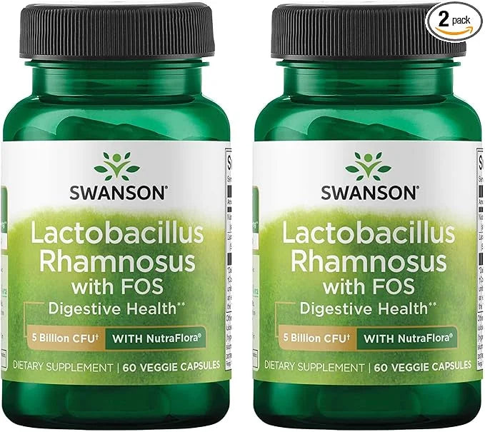 Swanson Lactobacillus Rhamnosus with FOS 5 Billion (60 Veggie 2 Pack