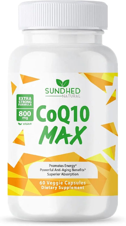CoQ10 Powerful Antioxidant Supplement 800mg, 60 60 Capsules, 1-month supply Q10 Vitamins
