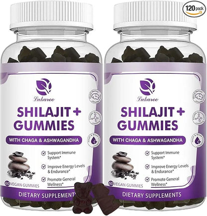 (2 Pack) Shilajit Gummies, Pure Himalayan D3 B12 B12 &