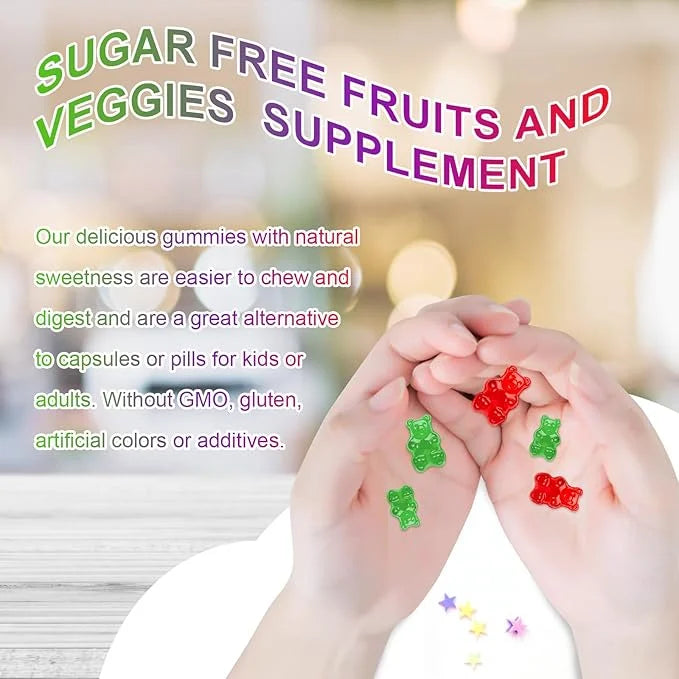 Sugar-Free Fruits and Veggies Gummies Supplement,