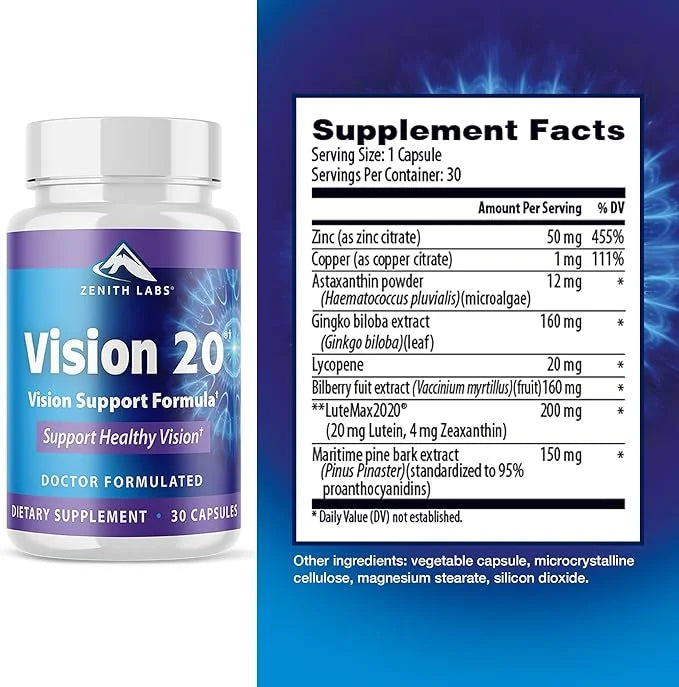 Zenith Labs Vision 20 Clinically Proven 6 Pack