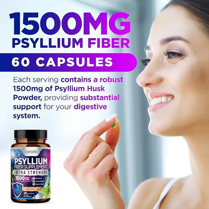 Psyllium Husk Capsules 1500mg 60 Capsules