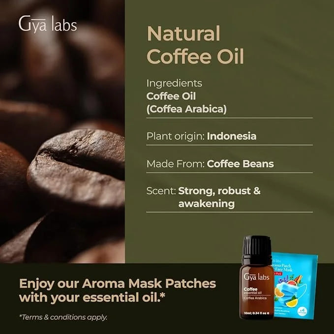 Gya Labs Coffee Essential Oil for Diffusers - 0.34 Fl Oz - 100% Pure Natural Coffee Oil for Hair, Skin, Aromatherapy Fragr...