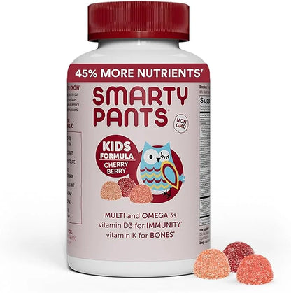 SmartyPants Kids Multivitamin Gummies: Omega 3 D3, C, B12, B6, B6, Vitamin 120 Count (30 Day