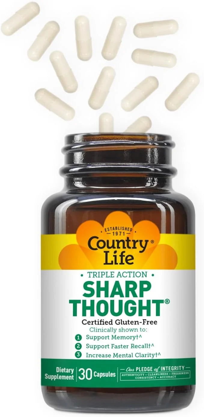 Country Life Sharp Thought 30 Capsules, Certified Gluten Free… - Product Image