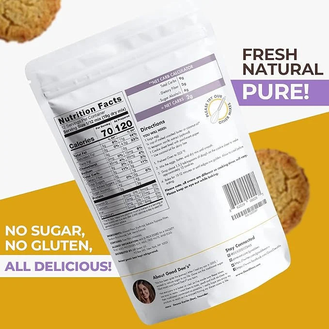 Good Dees Low Carb Baking Mix, Sugar Cookie Mix, Keto Baking Mix, No Sugar Added, Dairy-Free, Gluten Free, Soy-Free, Diabe...