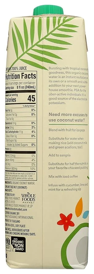 365 by Whole Foods Market, Organic Coconut Water, 33.8 Fl Oz - Product Image