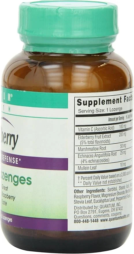 Quantum Health Elderberry+ Lozenges|Raspberry|Provides Powerful Immune C|36 Count