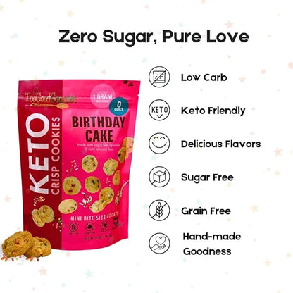 Too Good Gourmet Low Carb Keto Snack | 2 Pack Birthday Cake Flavor Sugar Free Cookies | Perfectly Baked | Gluten-Free | Gr...