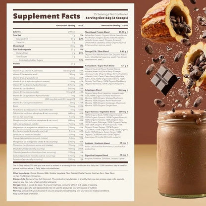 Ka’Chava All-In-One Nutrition Shake Blend, Chocolate, 85+ Superfoods, 26g Vitamins 25g Plant-Based 2lb