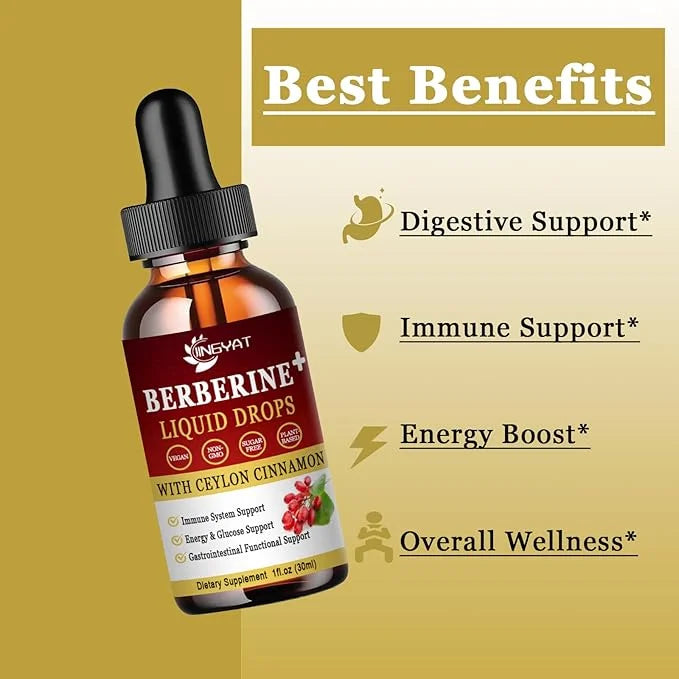 Berberine Liquid Drops 1500mg, Liposomal Berberine