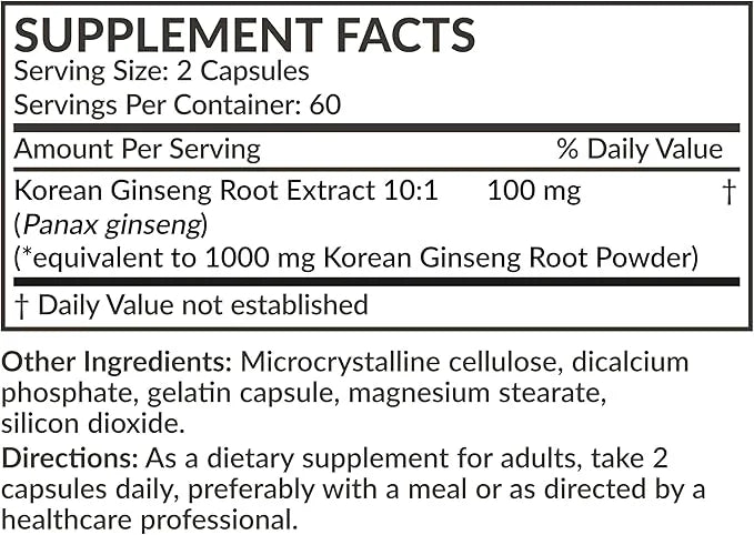 Futurebiotics Korean Panax Ginseng 1000 MG 120 Capsules
