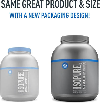 Isopure Zero Carb 100% Pure Whey Isolate Protein Powder, Lactose Free, Gluten Free, With Vitamins, Creamy Vanilla, 25g Pro...