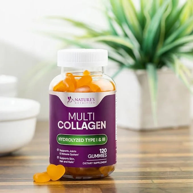 Collagen Gummies with 2500mcg Biotin, Vitamin 1 & 3 Collagen 60 Count