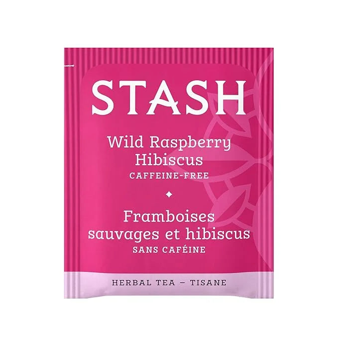 Stash Tea Wild Raspberry Hibiscus Herbal Tea - Naturally Caffeine Free, Non-GMO Project Verified Premium Tea with No Artif...
