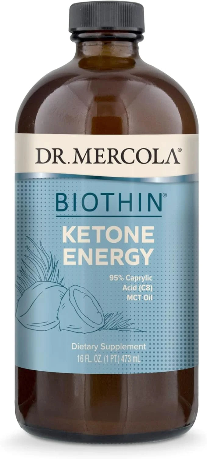 Dr. Mercola, Biothin Ketone Energy Caprylic Acid MCT Oil, 16 FL oz (1 PT.) 473 mL, 31 Servings, Non GMO, Soy-Free, Gluten ...