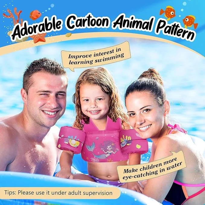 Moko Toddler Swim Vest for Kids, 20-50 lbs/22-66 lbs Clearance Swim Arm Band Cartoon Swimming Wings Pool Float Vests Sleev...