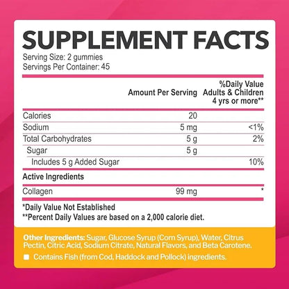 Collagen Gummies for Women & Men (90 Count) 90 Gummies