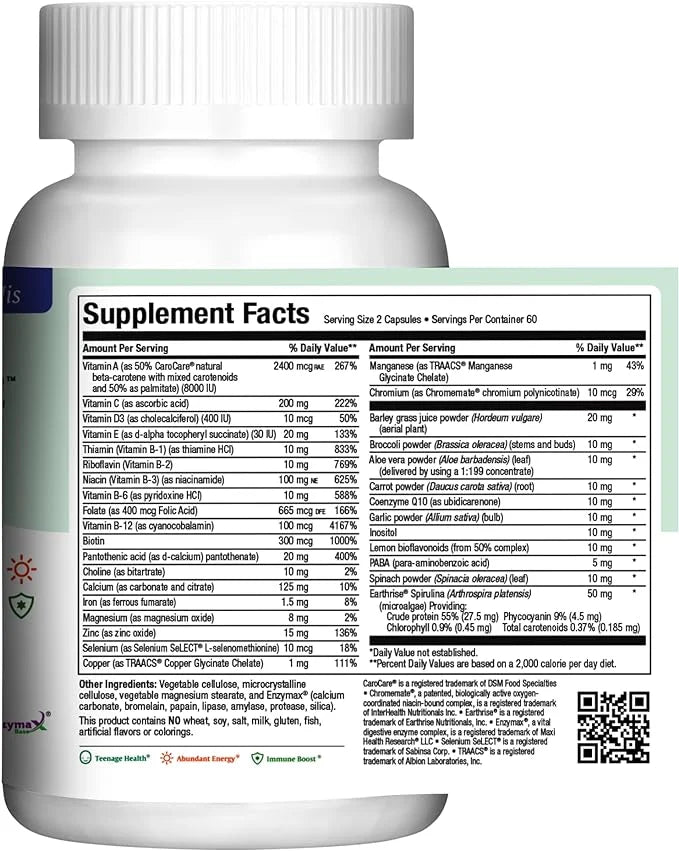 Maxi Health Teen Supreme HIS Vitamins (120) - 12 17 17 -