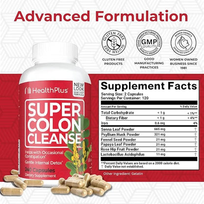 Health Plus Super Colon Cleanse 10 240 Capsules