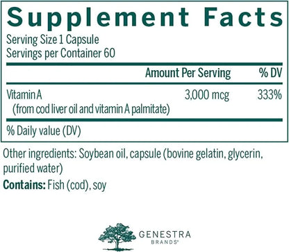 Genestra Brands Vitamin A 60 Capsules