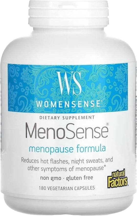 WomenSense MenoSense by Natural Factors, Natural Supplement to Help Improve Menopause Symptoms, Vegan, Non-GMO, 180 Capsul...
