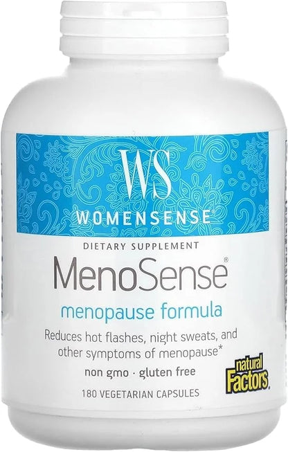 WomenSense MenoSense by Natural Factors, Natural Supplement to Help Improve Menopause Symptoms, Vegan, Non-GMO, 180 Capsul...
