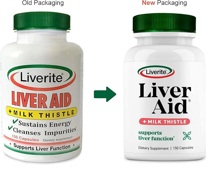 Liverite Liver Aid with Milk Thistle 2-Pack 150 150 Capsules 300), Liver