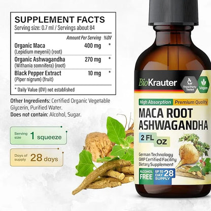 Maca Root and Ashwagandha Tincture 2 Fl.Oz.