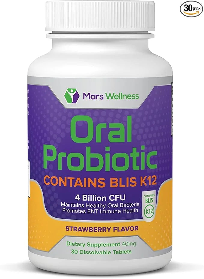 Oral Probiotic Supplement with BLIS K12 4 Billion CFU - Now Dairy Free - Doctor Formulated 30 Day Supply Bottle for Bad Br...