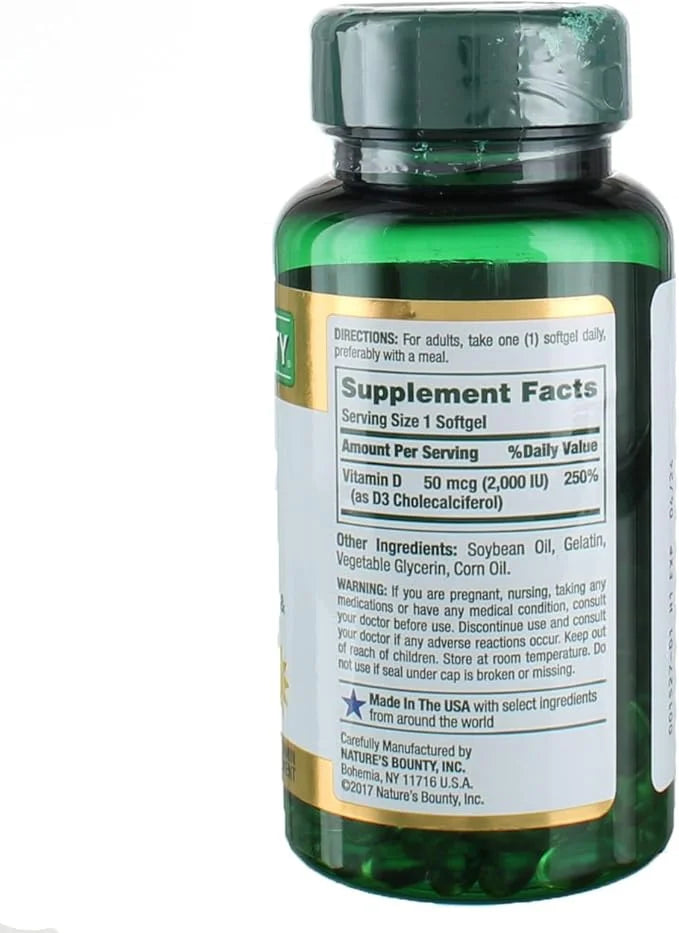 Nature's Bounty Vitamin D3 2000 IU 150 ea