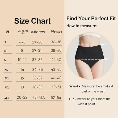 BATTEWA Incontinence Underwear for Women Seamless 50ml，Black，Large