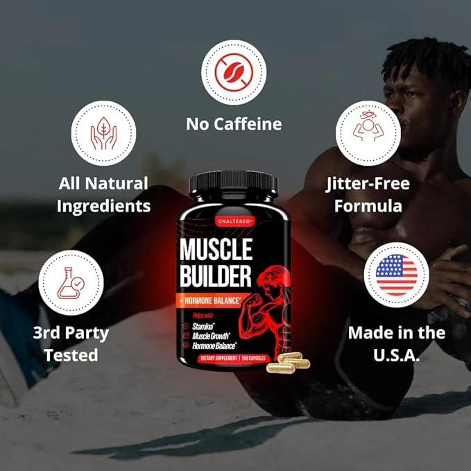 UNALTERED Muscle Builder for Men - Supports Muscle Growth, Size, Strength - Natural Muscle Building Supplement & Energy Bo...