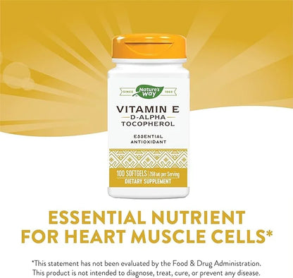 Nature’s Way Vitamin E D-Alpha Tocopherol 268 mg 100 Softgels
