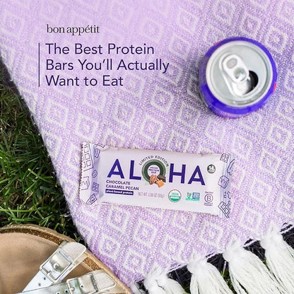 ALOHA Organic Plant Based Protein Bar MINIS |Caramel Chocolate Pecan | 20 Count, 24g Bars | Vegan, Low Sugar, Gluten Free,...