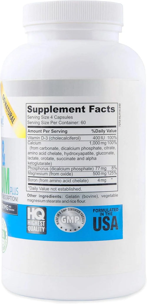Best Calcium & Magnesium + Vitamin D3 400 400 IU 10 Forms 240 Capsules 2 Month