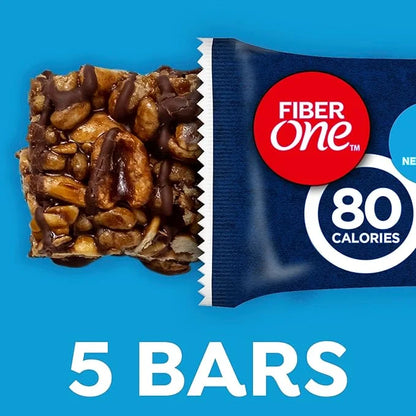 Fiber One 80 Calorie Chewy Bars, Chocolate, Snack Bars, 5 Ct, 4.1 oz - Product Image
