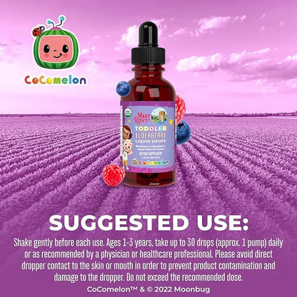 MaryRuth Organics Cocomelon Toddler Elderberry Syrup, 1-3 Years, 1 Fl
