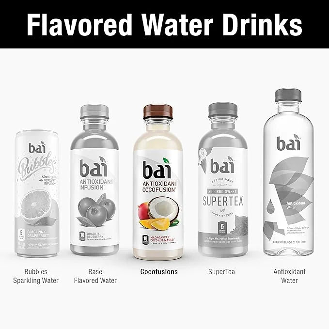 Bai Coconut Flavored Water Puna Coconut Pineapple, Antioxidant Infused, Coconut Pineapple Flavored Water Drink, 18 Fluid O...